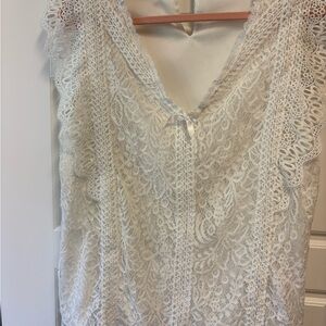 Cable & Gauge White Lace Blouse